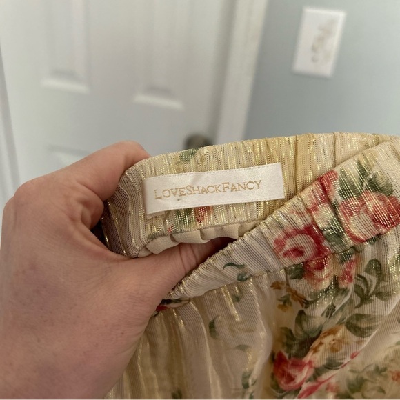 LOVESHACKFANCY Risha Mini Skirt, Golden Fog - Picture 4 of 8